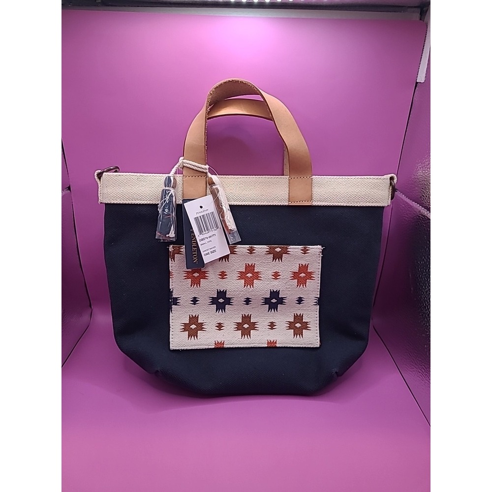 Pendleton Sweet Water Cotton Tote Southwestern Bag Leather Handle NWT $160 MSRP - Picture 3 of 10